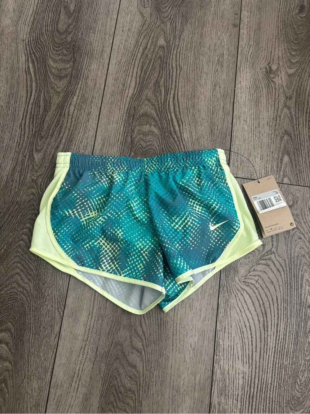 Nike girls Teal & Lime Athletic Shorts